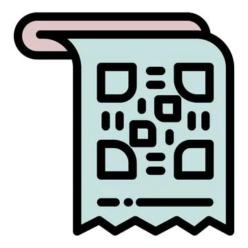QR code paper icon outline vector. Scanner screen Stock Illustration