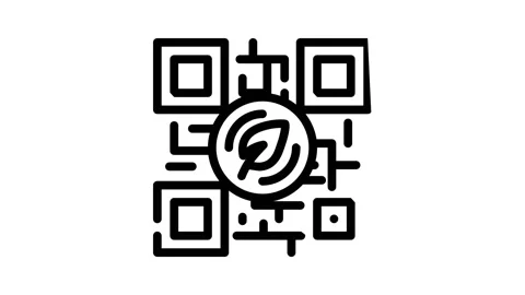 Qr code for payment by chia cryptocurrency line icon animation Stock Footage 166521056