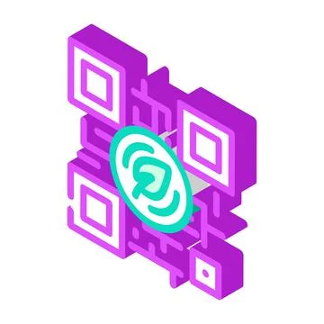 Qr code for payment by chia cryptocurrency isometric icon vector illustration イラスト素材