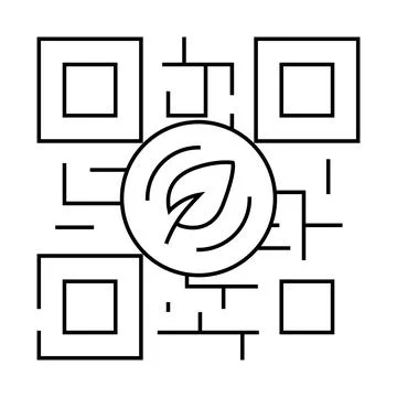 Qr code for payment by chia cryptocurrency line icon vector illustration Stock Illustration