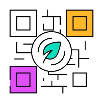 Qr code for payment by chia cryptocurrency icon color illustration Illustrazione stock