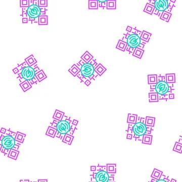 Qr code for payment by chia cryptocurrency vector seamless pattern Illustrazione stock