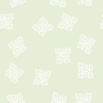 Qr code for payment by chia cryptocurrency line vector seamless pattern 스톡 일러스트
