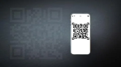 Qr code payment. Digital mobile smart phone with qr code scanner on smartphon Foto stock