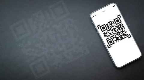 Qr code payment. Digital mobile smart phone with qr code scanner on smartphon Stock Photos