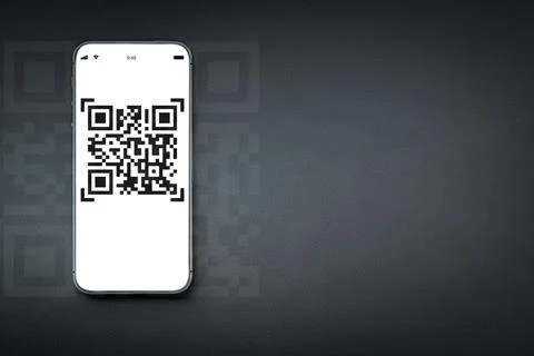 Qr code payment. Digital mobile smart phone with qr code scanner on smartphon Foto stock