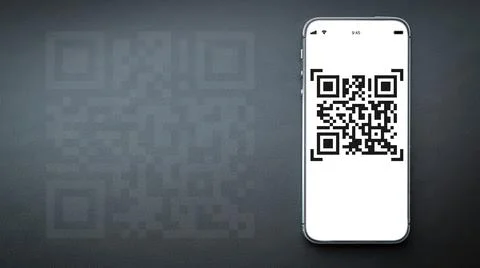 Qr code payment. Digital mobile smart phone with qr code scanner on smartphon Foto stock