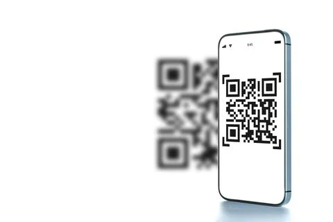 Qr code payment. Digital mobile smart phone with qr code scanner on smartphon Stock Photos