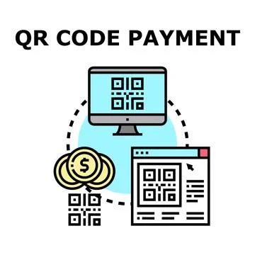 Qr code payment digital transaction processing Stock Illustration
