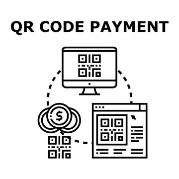Qr code payment digital transaction processing Stock Illustration