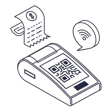 QR Code Payment Icon - Minimalist Digital Transaction Solution Stock Illustration
