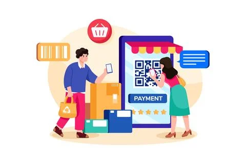 QR Code Payment Illustrazione stock