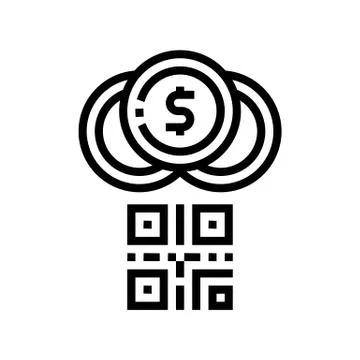 Qr code for payment line icon vector illustration Stock Illustration