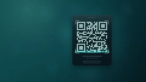 QR Code Payment Scan and Confirm Seamless Loop Stock Footage 347011010