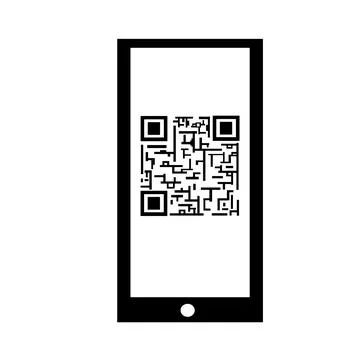 QR code of a person vaccinated against coronavirus on a smartphone. Stock Illustration