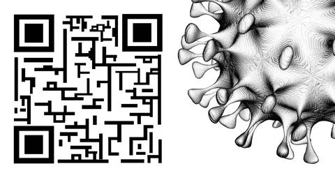 QR-code of a person vaccinated against coronavirus. Stock Illustration