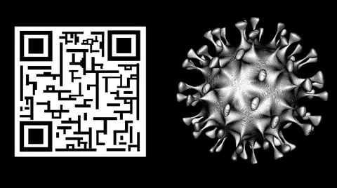 QR-code of a person vaccinated against coronavirus. Illustrazione stock