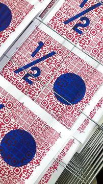 QR Code Prints in Silkscreen Production 库存照片