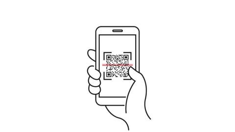 QR code. QR code for mobile app, payment and phone. Scan qr code icon. 4K video Stock Footage 201205094