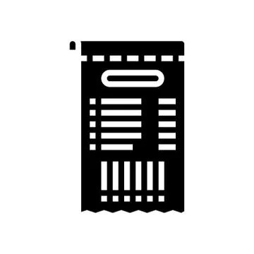 Qr code on receipt glyph icon vector illustration 스톡 일러스트