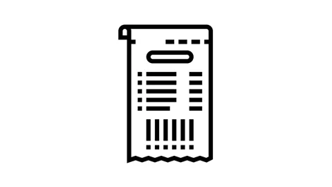 Qr code on receipt line icon animation Stock Footage 157264507