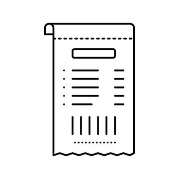 Qr code on receipt line icon vector isolated illustration 스톡 일러스트