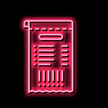 Qr code on receipt neon glow icon illustration Stock Illustration