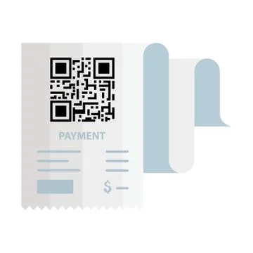 Qr code receipt paper vector design Stock Illustration