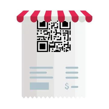 Qr code receipt paper vector design Stock Illustration