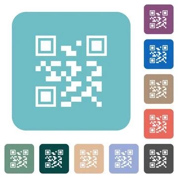QR code rounded square flat icons Stockillustratie