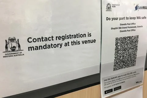 QR code of SafeWA a COVIDSafe app Foto stock