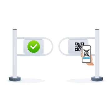QR Code Scan Access Gate. Vector illustration. Stock-Illustration