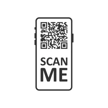 QR code scan icon in flat style. Mobile phone scanning vector illustration on Illustrazione stock