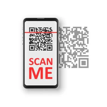 QR code scan icon in flat style. Mobile phone scanning vector illustration on Stock-Illustration