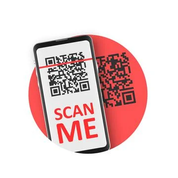 QR code scan icon in flat style. Mobile phone scanning vector illustration on 库存插图