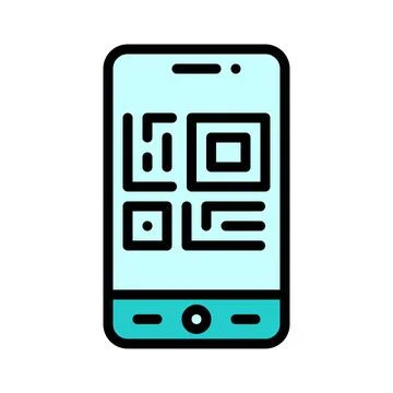QR Code scan icon, Mobile application vector illustration 스톡 일러스트