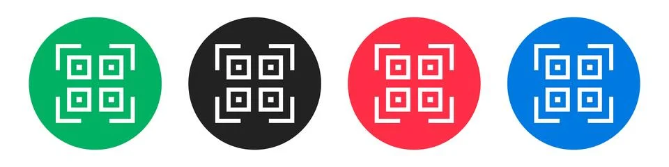 QR code scan icon set. Vector. Stock Illustration