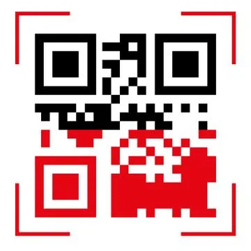 Qr code scan icons. Use the Qr button with the red line scan icon template. V Illustrazione stock