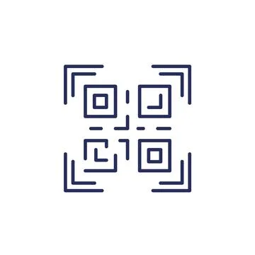 QR code scan line icon Stock Illustration