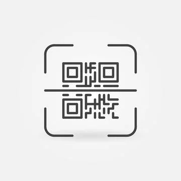QR Code Scan linear vector concept icon イラスト素材