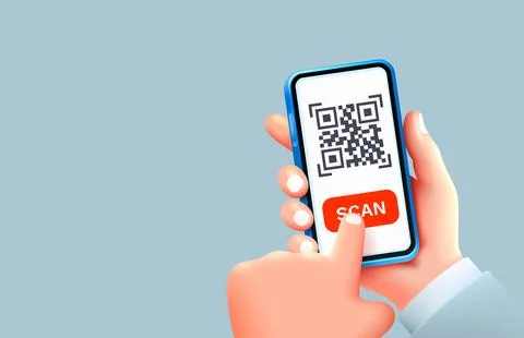 QR code scan, mobile scanning app, phone pay. Vector illustration Illustrazione stock
