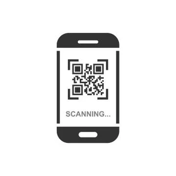Qr code scan phone icon in flat style イラスト素材