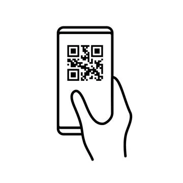 QR code scan phone mobile pay app. Smartphone qr scan code vector application 스톡 일러스트