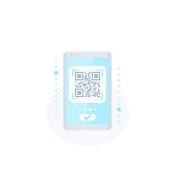 QR code scan in phone vector icon Stock Illustration