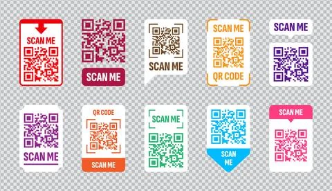 QR code scan. Qrcode design frame. Barcode scanner with white tag for smartphone Stock-Illustration