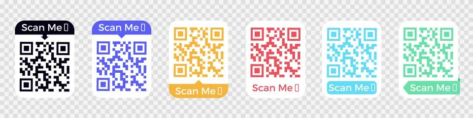QR code scan for smartphone. Qr code frame vector set. Template scan me Qr code Stock Illustration