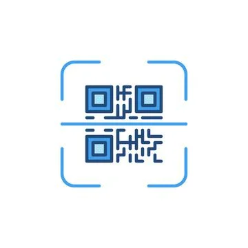 QR Code Scan vector concept colored icon イラスト素材