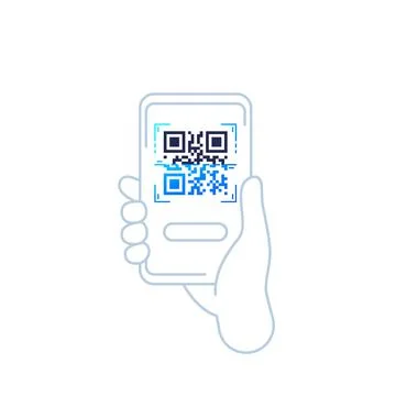QR code scan vector icon with phone Stock Illustration