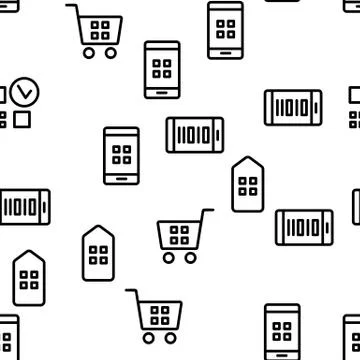 Qr Code Scan Vector Seamless Pattern イラスト素材