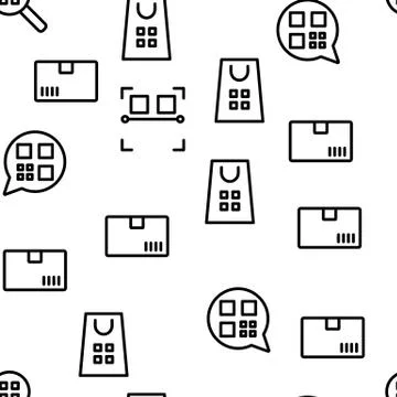 Qr Code Scan Vector Seamless Pattern Stock Illustration